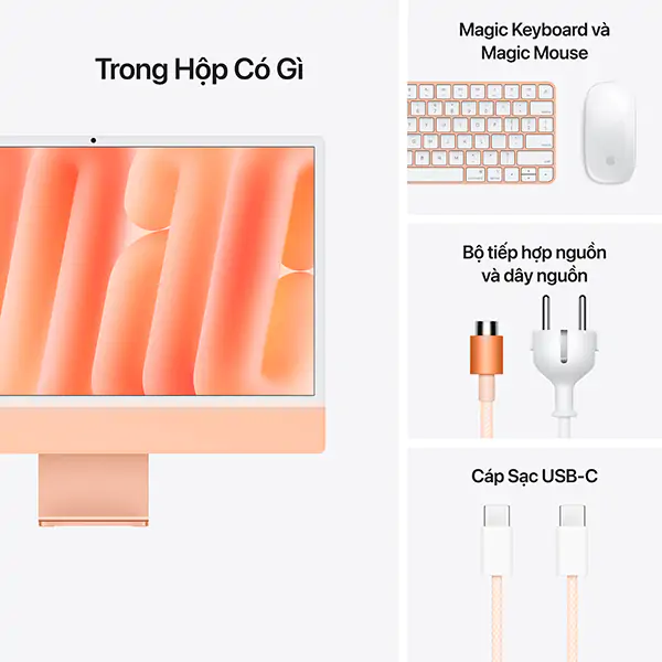 iMac M4 2024 24 inch 8CPU 8GPU 16GB 256GB SSD | Chính hãng Apple